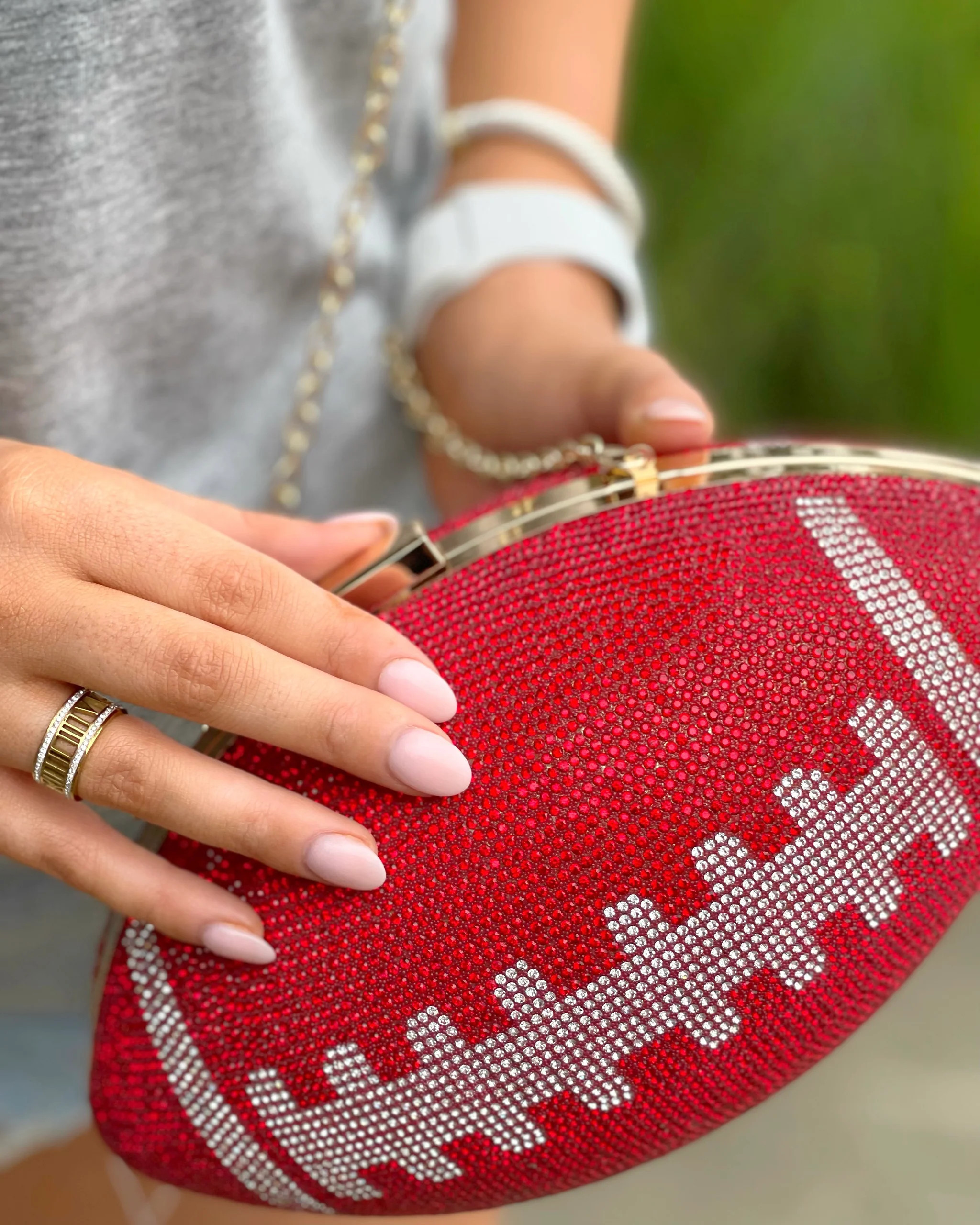 Red Crystal Football Purse (Ships Approx. 12/15) | Live Love Gameday®