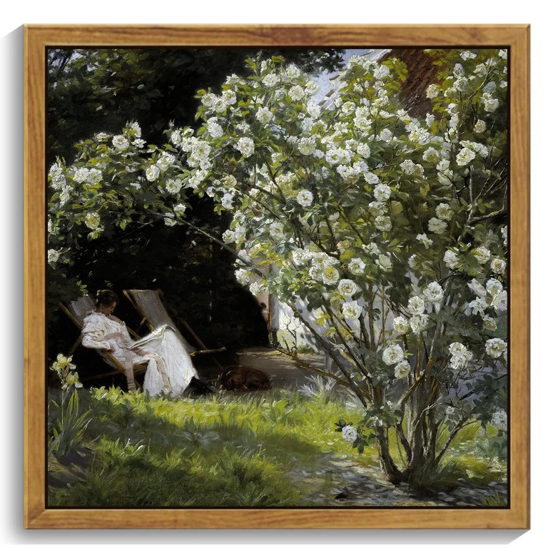 10x10in Natural Framed Vintage Flower Garedn Landscape Wall Art Classic Retro Floral Wall Prints ... | Walmart (US)