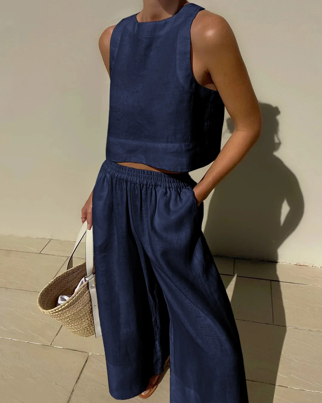 Zeagoo Crop Tops Wide Leg Pants Set | Zeagoo