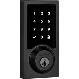 SmartCode 916 Zigbee 3.0 Contemporary Touchscreen Matte Black Single Cylinder Keypad Electronic Deadbolt with SmartKey | The Home Depot