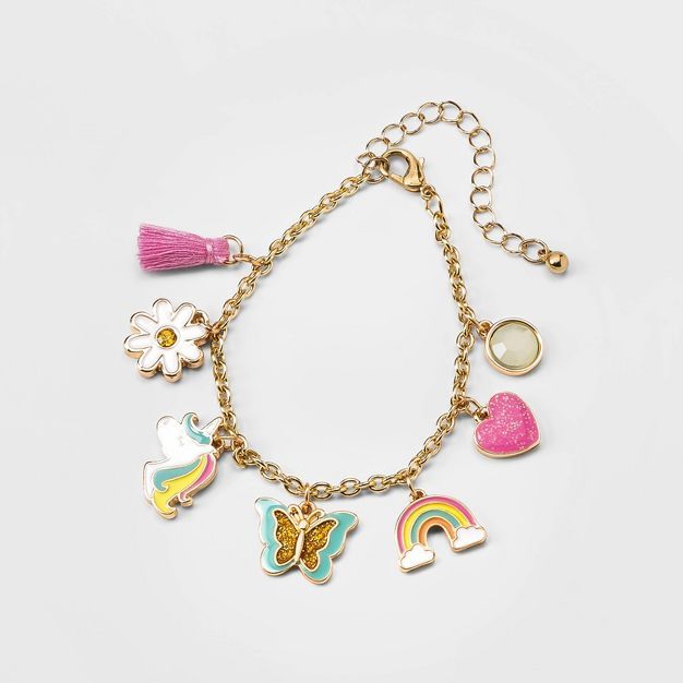 Girls' Charm Bracelet - Cat & Jack™ Gold | Target