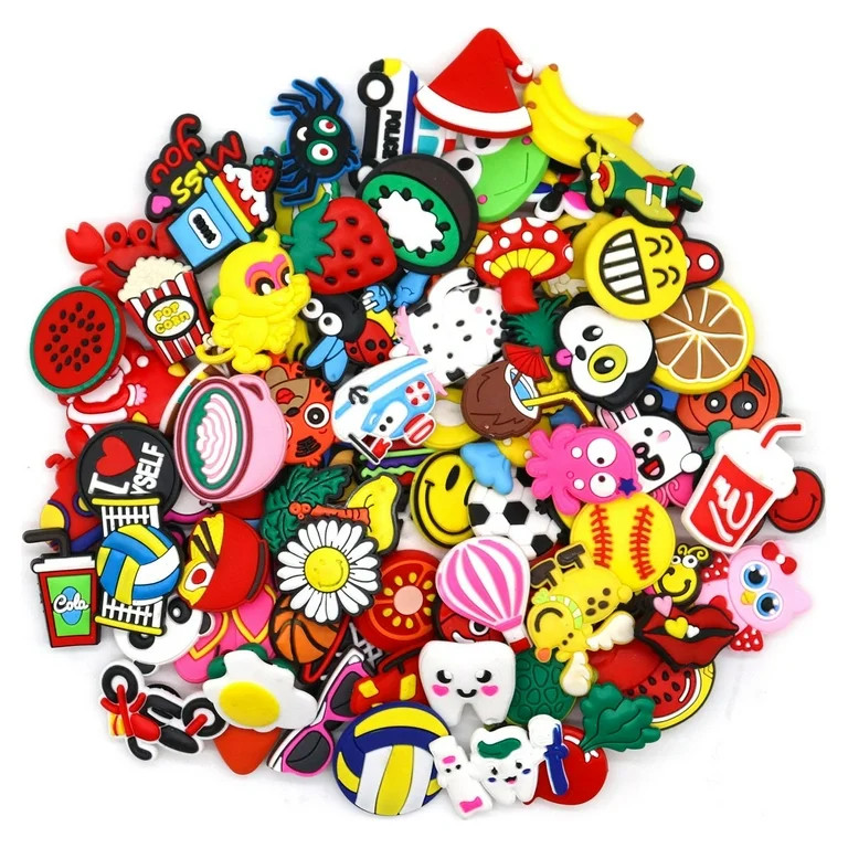 Koralakiri 100 Pack PVC Shoe Charms for Kids Clog Crock Charms, Easter Egg Fillers, Party Favors ... | Walmart (US)