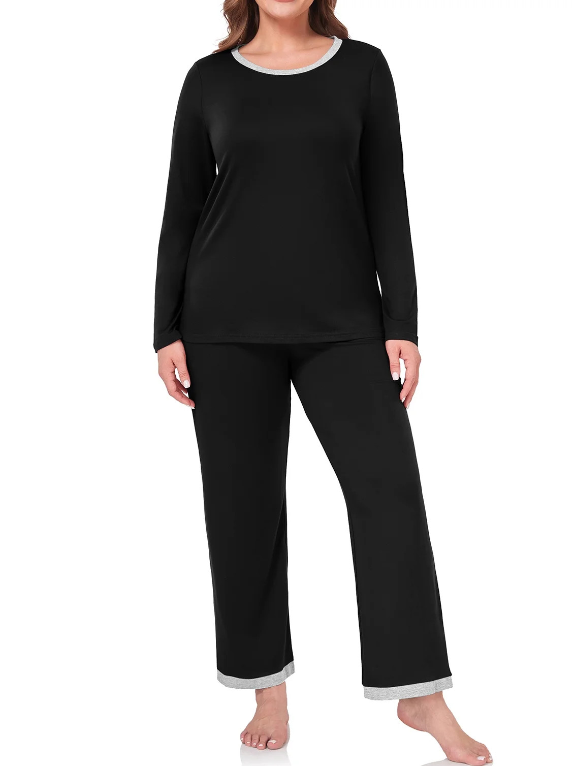 Cueply Womens Plus Size Pajamas Long Sleeve Pjs Sets Loungewear Sleepwear 1X-4X | Walmart (US)