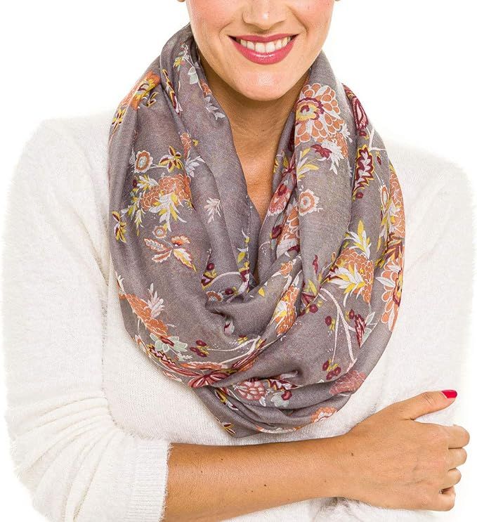 Infinity Scarfs for Women Lightweight Floral Flower Fashion Wrap Shawl for Fall Winter | Amazon (US)