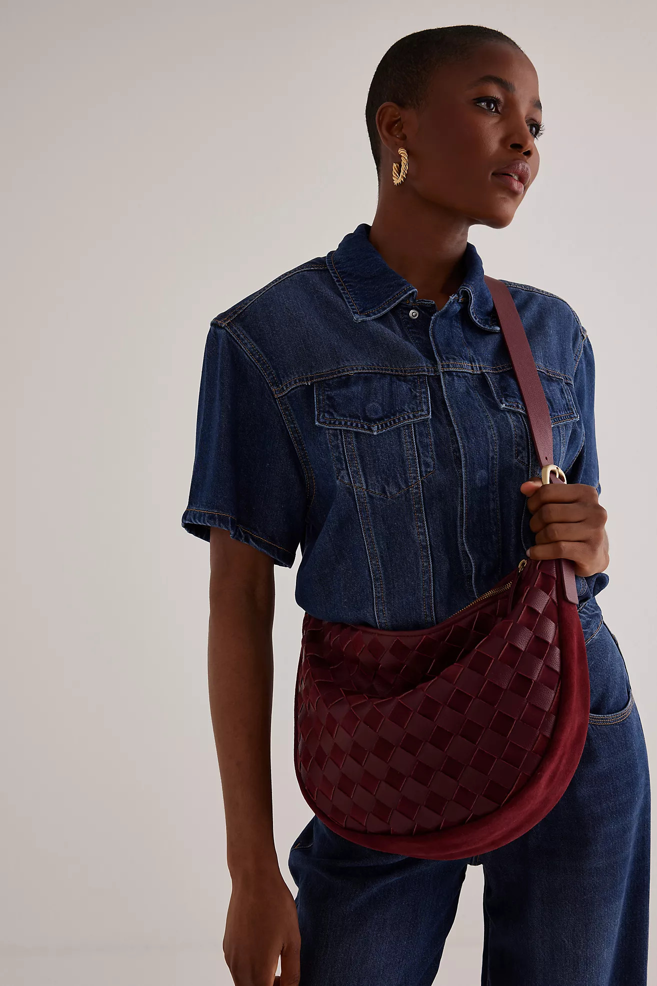 Check Leather Crossbody Bag | Anthropologie (UK)