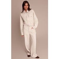 Ecru Cord Straight Leg Trousers | PrettyLittleThing UK