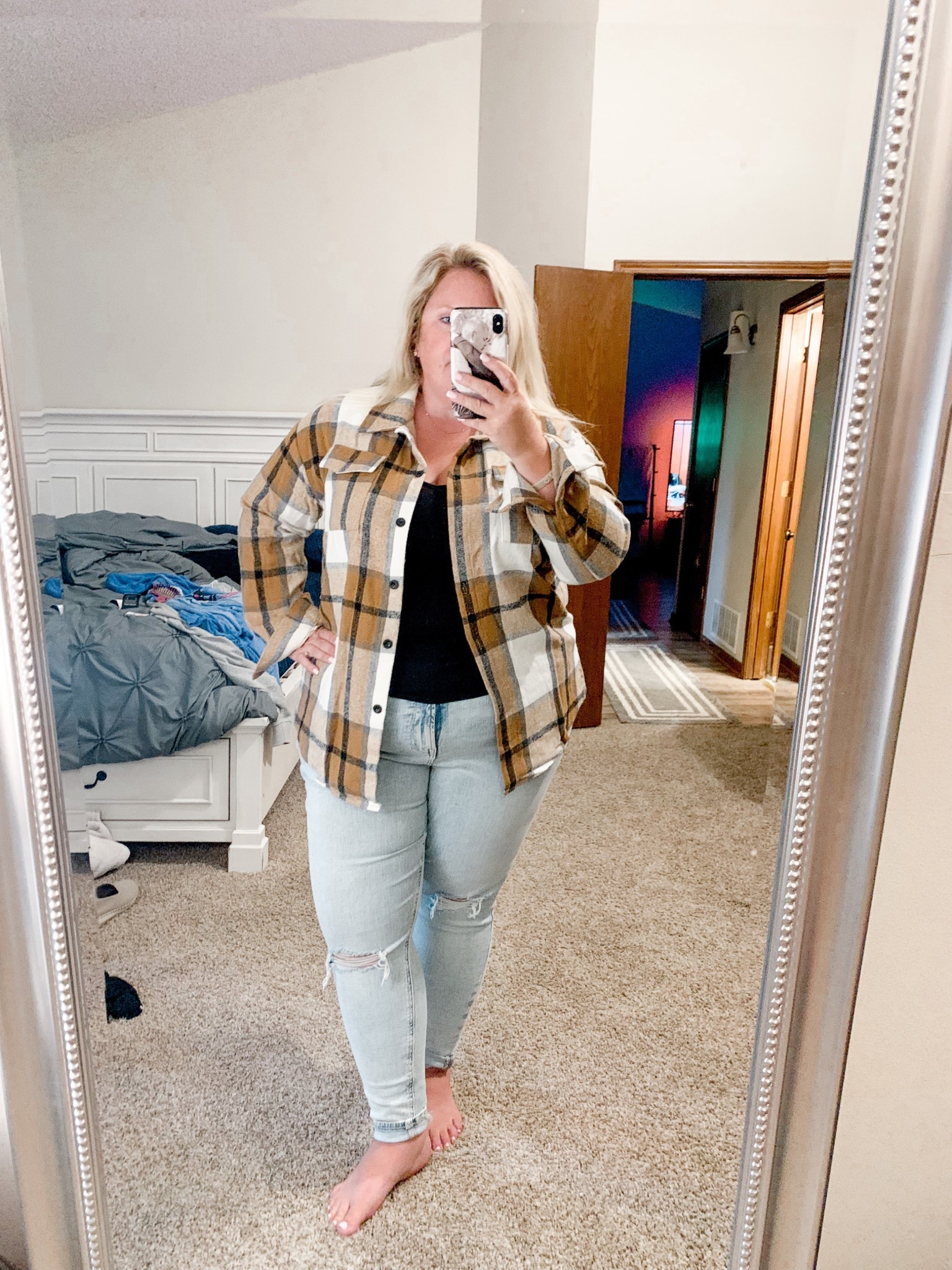 Wearing XXL. Women’s casual Plaid Shacket. Fall sweater, Amazon finds, plus size fashion, plus size Amazon, fall fashion, fall outfits 2025, shacket, Amazon fashion, Amazon tops. 

#LTKunder50 #LTKcurves

#LTKPlusSize #LTKFindsUnder50