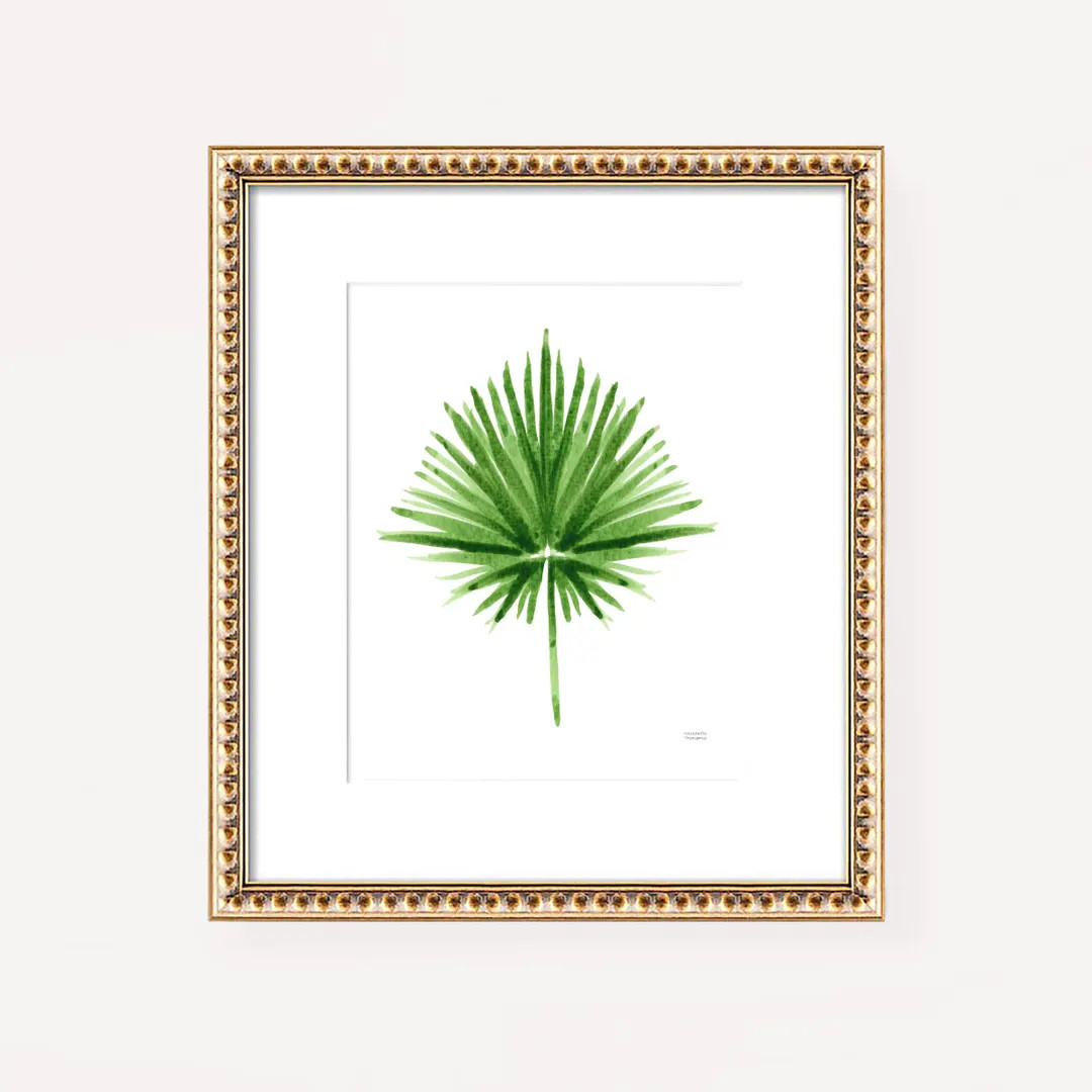 Palm Frond Wall Art Print, Watercolor Palmetto Leaf Painting by Michelle Mospens, Tropical Coasta... | Etsy (Global)