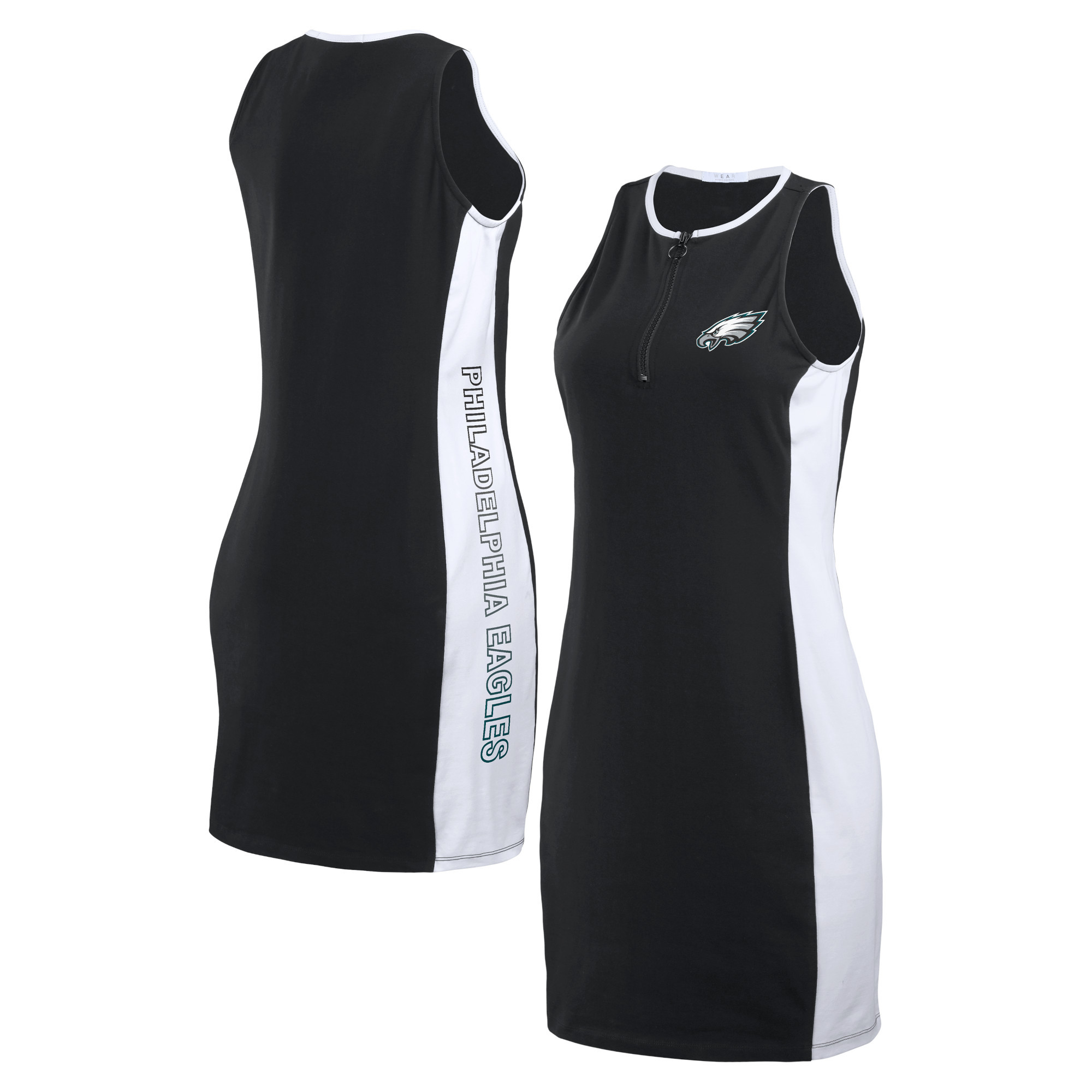 Women's WEAR by Erin Andrews Black Philadelphia Eagles Bodyframing Tank Dress | Fanatics