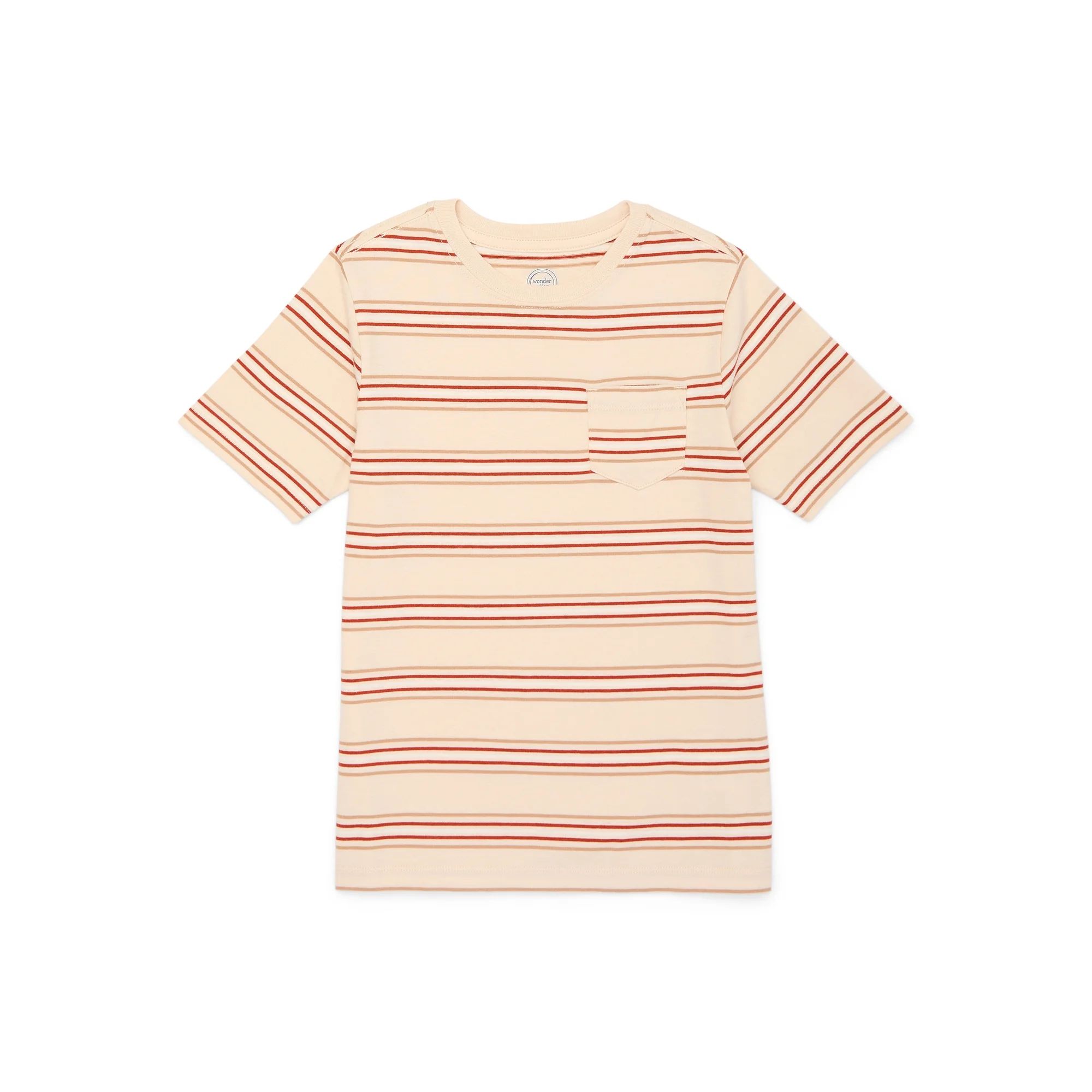 Wonder Nation Boys Stripe Tee with Short Sleeves, Sizes 4-18 & Husky | Walmart (US)