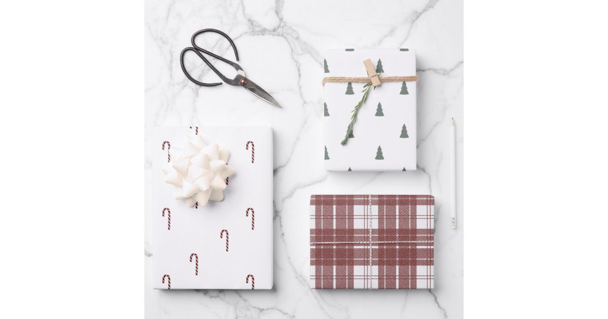 Minimalist White Christmas Wrapping Paper Sheets | Zazzle | Zazzle