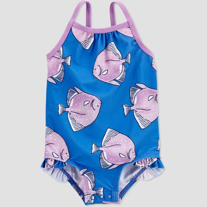 Carter's Just One You® Baby Girls' Fish One Piece Swimsuit - Purple | Target