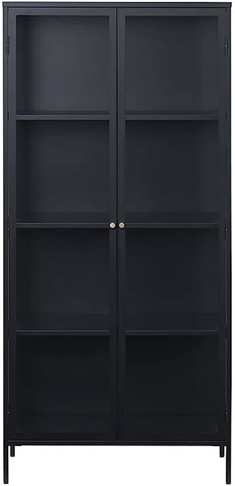 Unique Furniture AMZ-42040602 Cabinet, Black, Clear | Amazon (US)