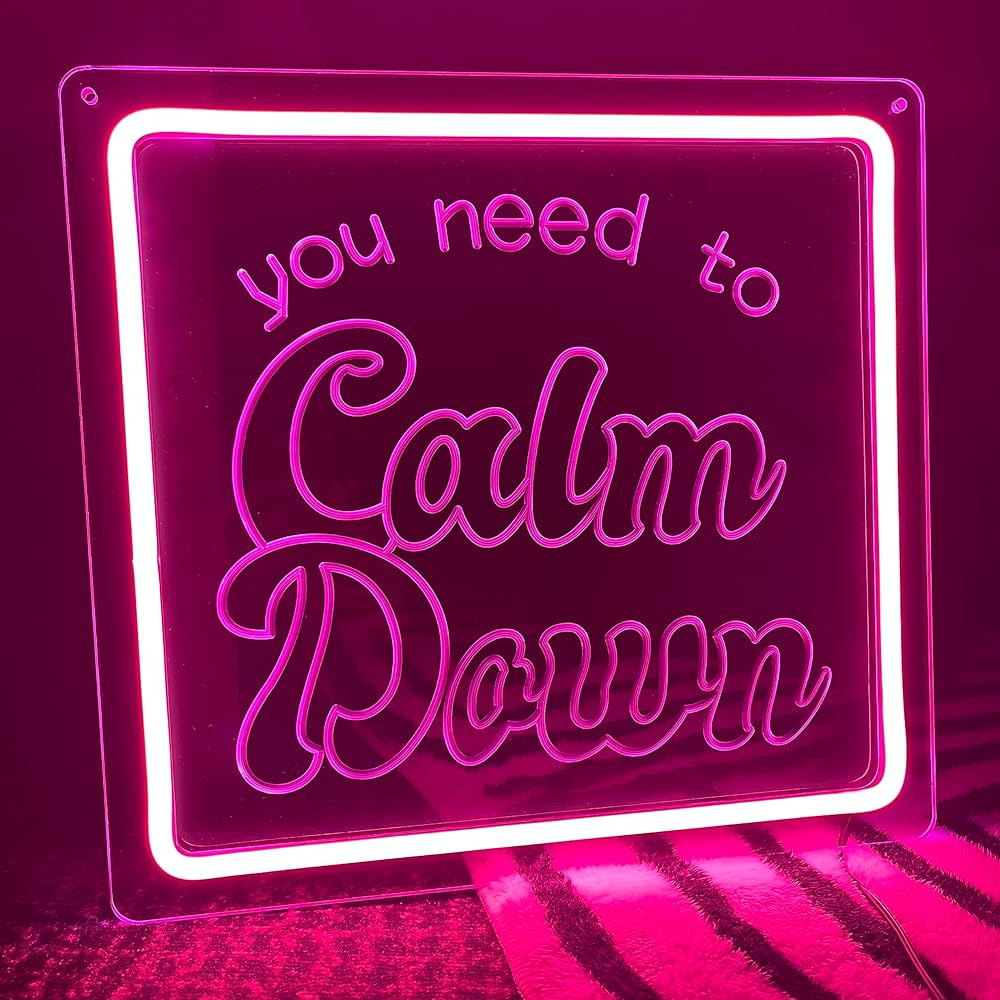 you need to calm down neon sign adjustable lighting led neon light for taylor Aesthetic Music pre... | Amazon (US)