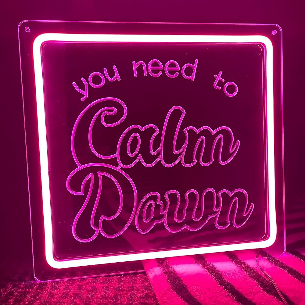 you need to calm down neon sign adjustable lighting led neon light for taylor Aesthetic Music pre... | Amazon (US)