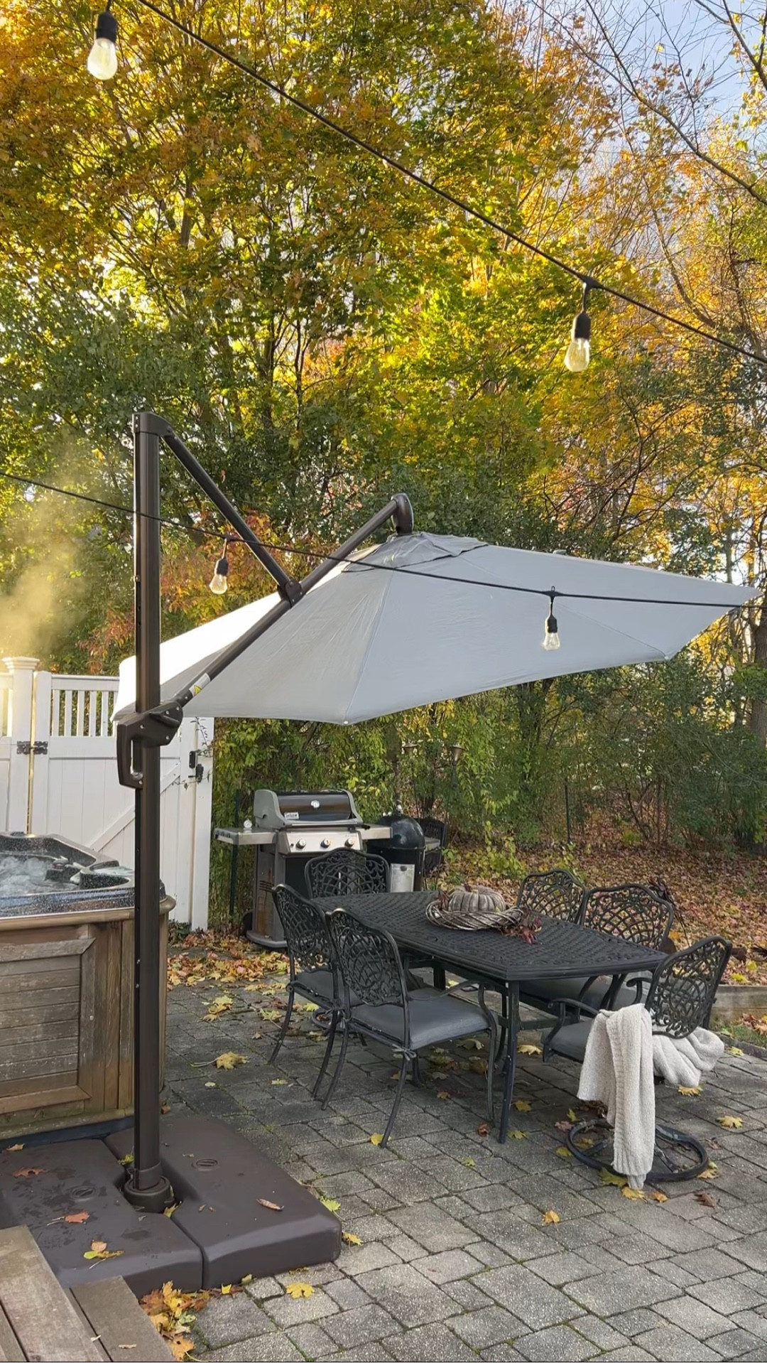 Fall on the patio in New England.  Order ahead so you have it for next Spring!  Use KARIHOME05, 5% off umbrella valid before 2-11-26  Not ready to purchase?  Save for later so you’ll be notified of sales! 

#patioumbrella #cantileverumbrella #outdoorfurniture #patiodecor #purpleleaf


#LTKSeasonal #LTKHome #LTKMens