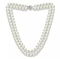 2-Row Freshwater Pearl Necklace 14K White Gold 6-7 | Sam's Club
