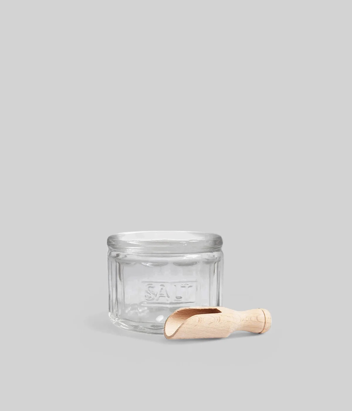 Glass Salt Pot and Wooden Scoop Set | For Daily Cooking Rituals | Bloomist, Inc