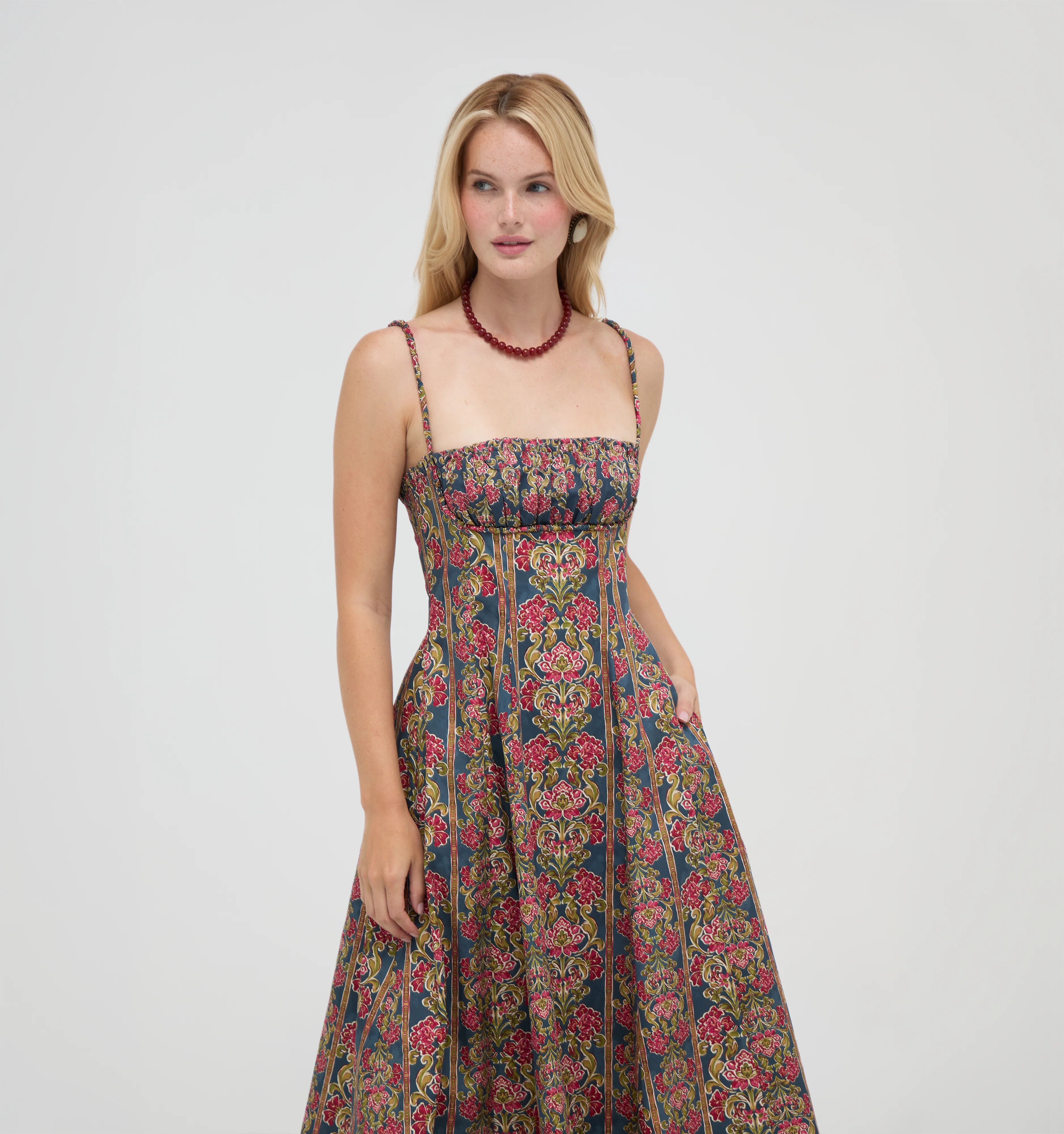 The Maisie Dress -  Stowell Medallion Stripe | Hill House Home US