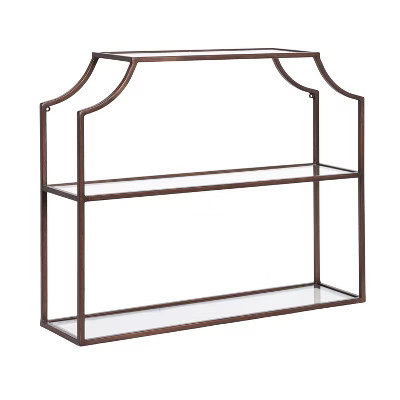 Kate and Laurel Ciel Tiered Wall Shelf, Bronze, 24x20 | Target