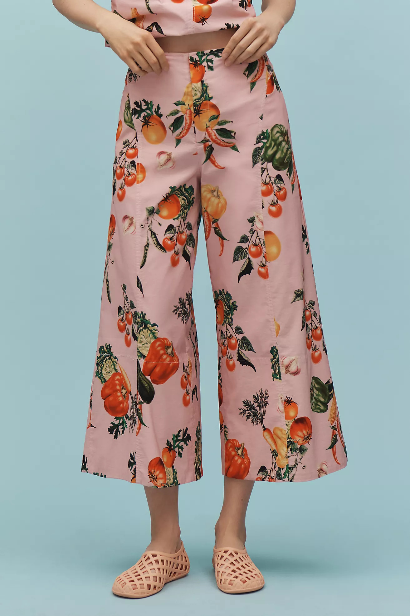 Maeve High-Rise Printed Crop Wide-Leg Pants | Anthropologie (US)