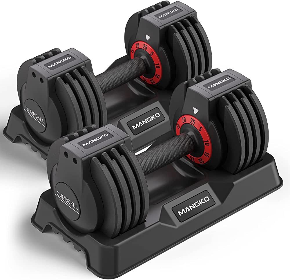 Adjustable Dumbbell Set 25/55LB Single Dumbbell Weights, 5 in 1 Free Weights Dumbbell with Anti-S... | Amazon (US)