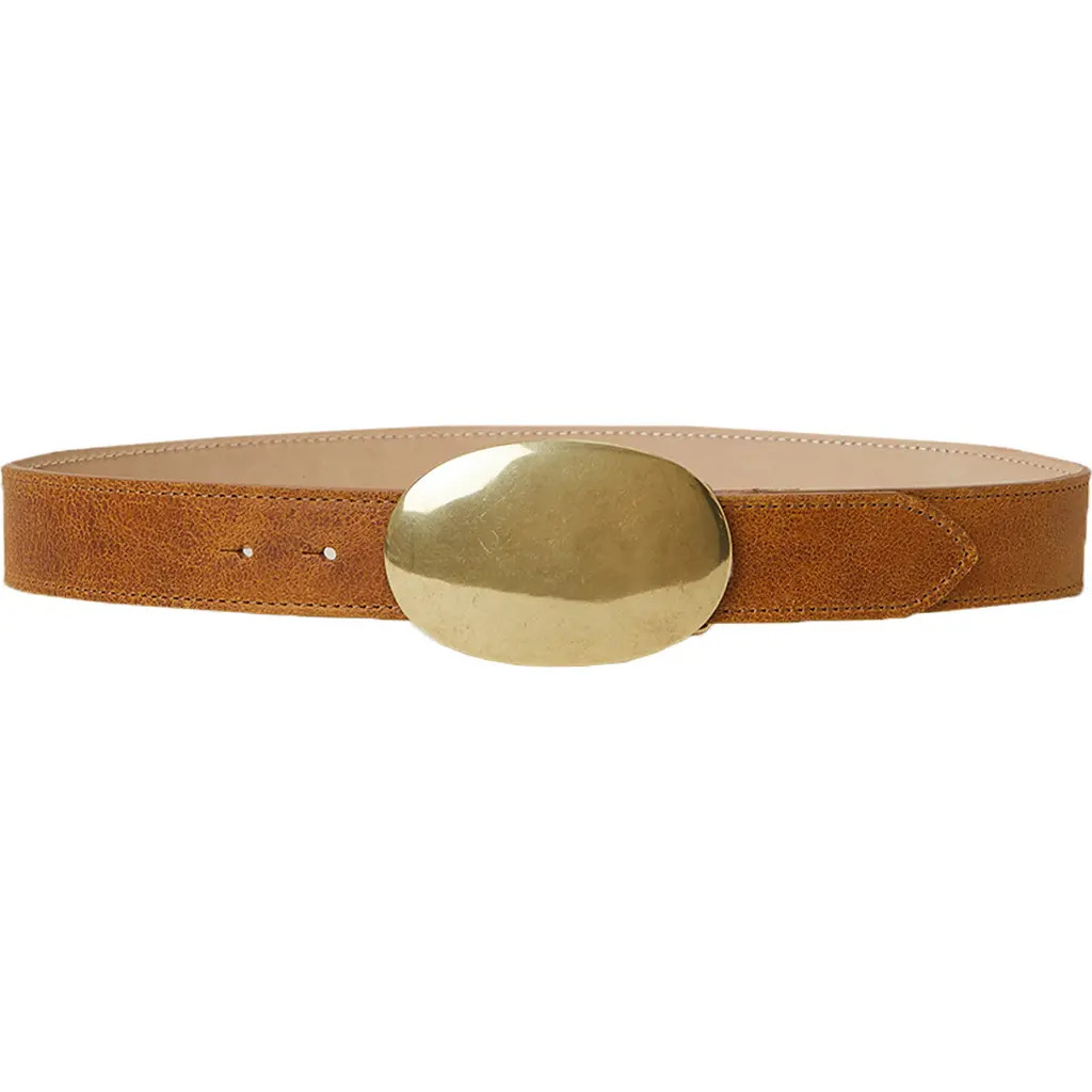 B-Low the Belt Myra Washed Leather Belt in Camel Brass at Nordstrom, Size Large | Nordstrom