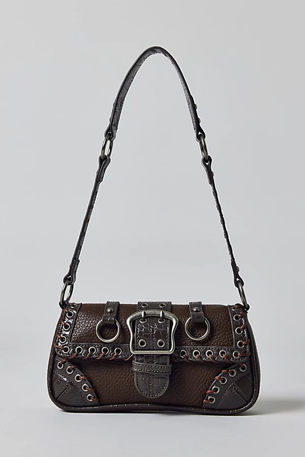 Silence + Noise Jade Laced Rivet Bag in Dark Brown, Women's at Urban Outfitters | Urban Outfitters (US and RoW)