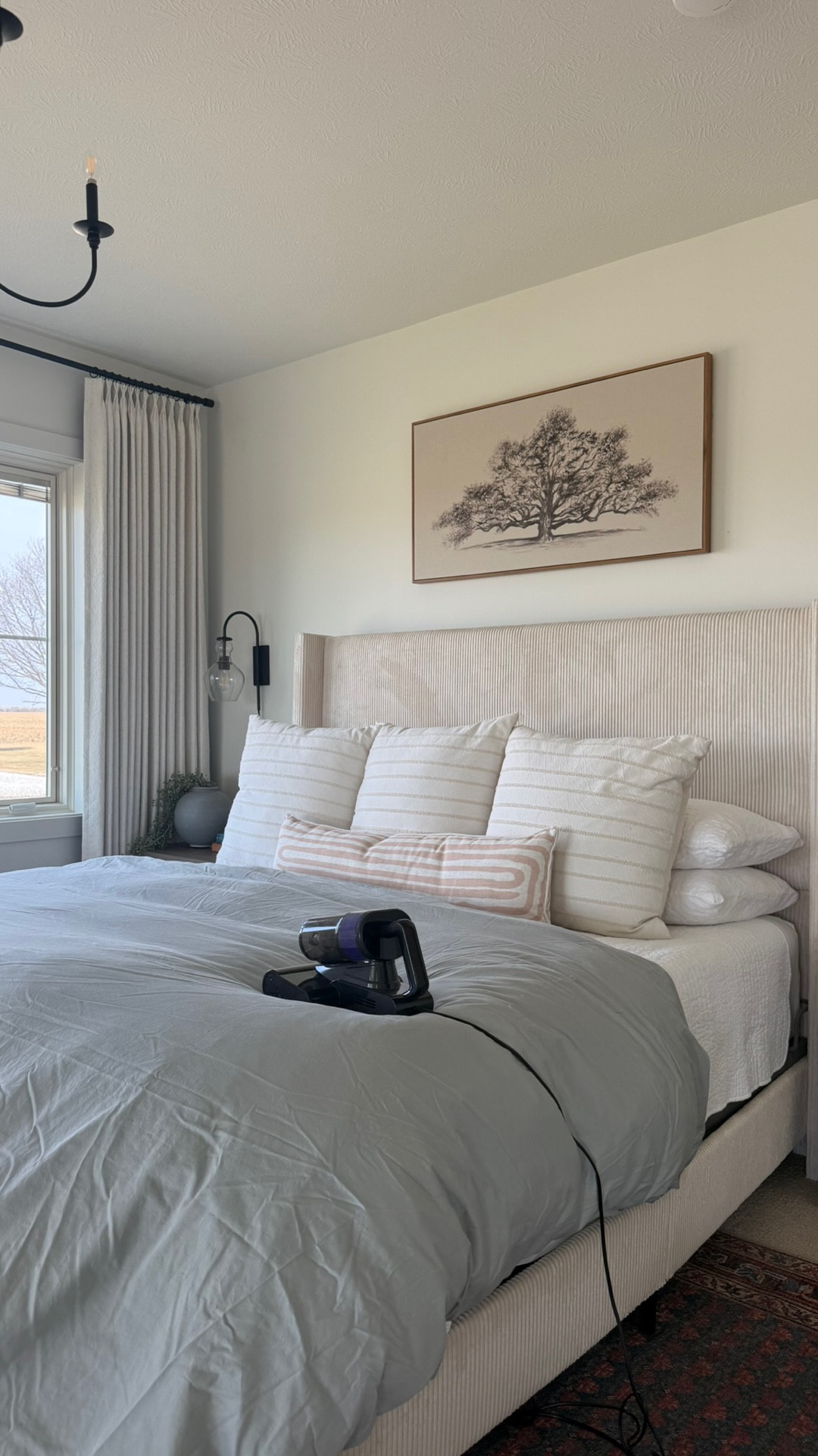 I use these three tools to make my bed look and feel the best.  The first one is a pet and lint remover. Then I use a mattress vacuum that also has UV light and hot air to vacuum everything.  Lastly, I use my tried and true fabric steamer to get the wrinkles out of the duvet cover. 

Comment SHOP for links. 
#masterbedroomdesign #cleaningtools #duvetcover #favoritebedding #homedecorating

#LTKHome