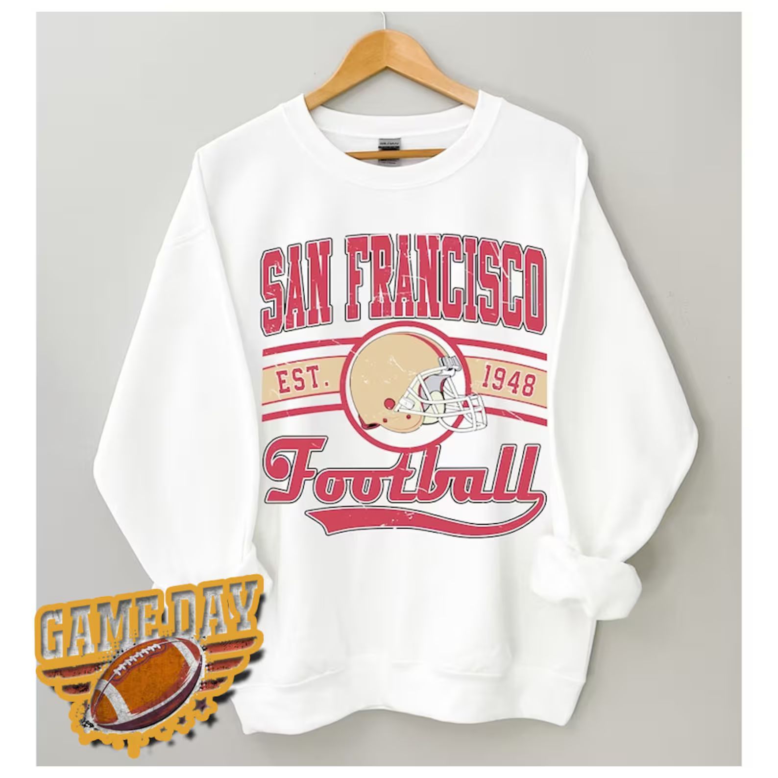 Vintage San Francisco Football Sweatshirt, 49ers Football Tshirt Retro Style Gift for 49ers Footb... | Etsy (US)
