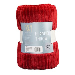 Wayland Square Flannel Plush Throw Blanket, Red, 50 x 70 in | CVS Health