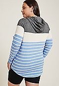 Plus Size Americana Striped Colorblock Hoodie | Maurices