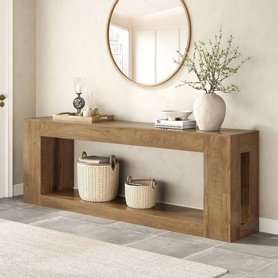 Epecoya 82-Inch Console Table with Storage Shelf, Farmhouse Entryway Table | Amazon (US)