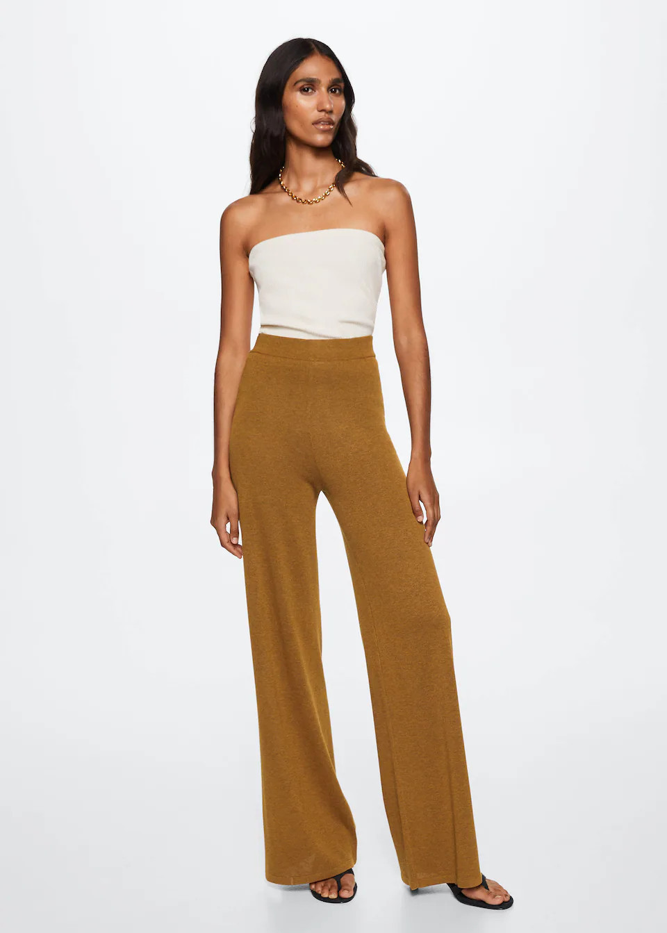 Side slit knit trousers -  Women | Mango United Kingdom | MANGO (UK)