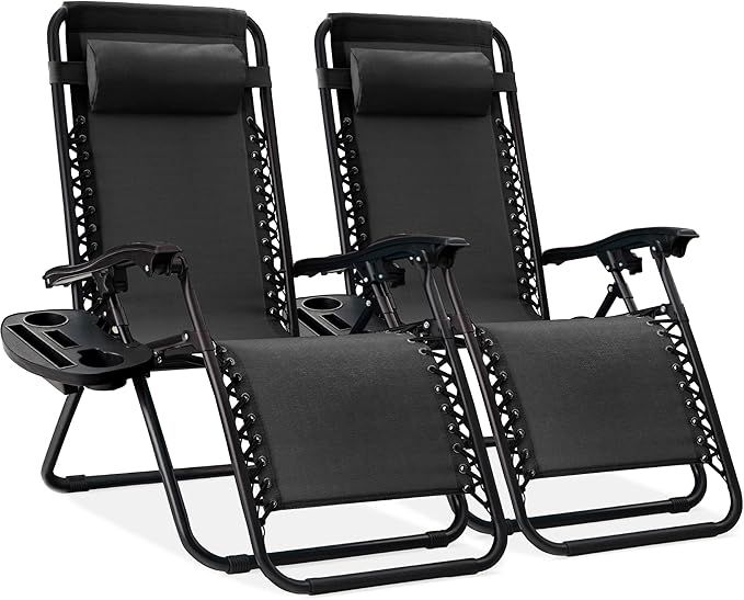 Best Choice Products Set of 2 Adjustable Steel Mesh Zero Gravity Lounge Chair Recliners w/Pillows... | Amazon (US)