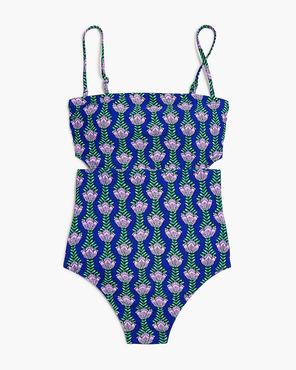 Printed tie-back cutout one-piece swimsuit | J.Crew Factory