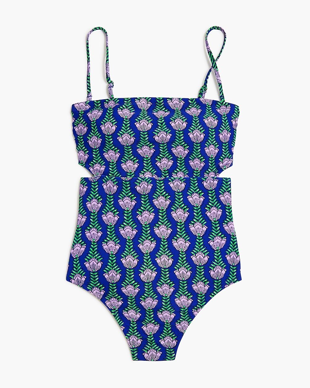 Printed tie-back cutout one-piece swimsuit | J.Crew Factory
