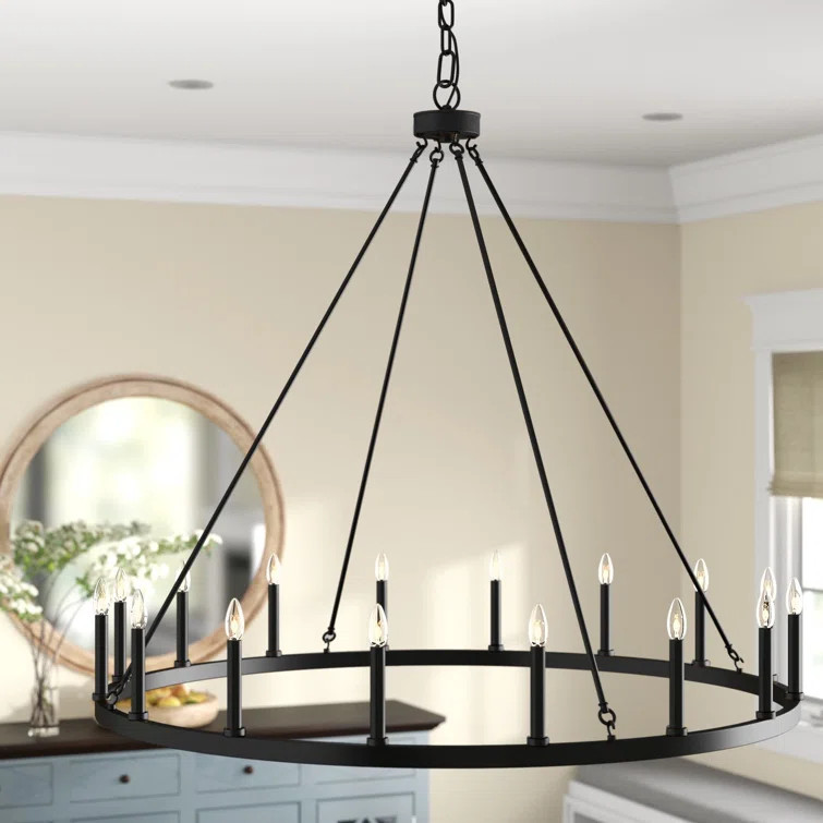 Finchley 16 - Light Wagon Wheel Chandelier | Wayfair North America