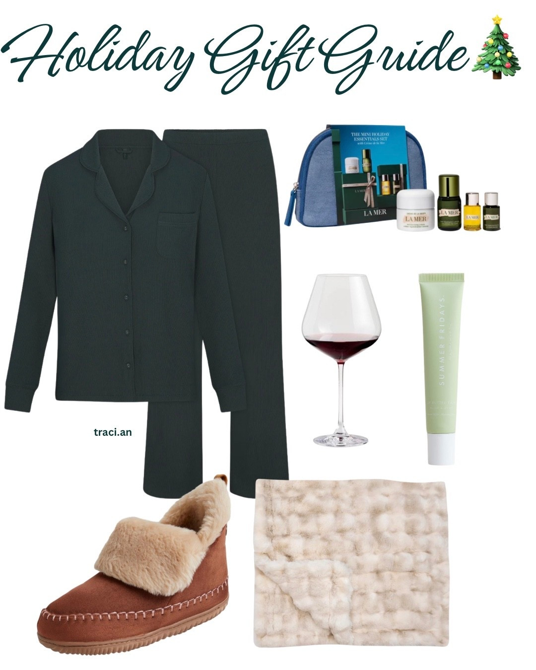 Gift guide for her. Relaxing loungewear, all her fave skincare, cozy sleepers and blanket with a glass of wine. 

Gifts for mom, gifts for wife 

#LTKOver40 #LTKHoliday #LTKGiftGuide