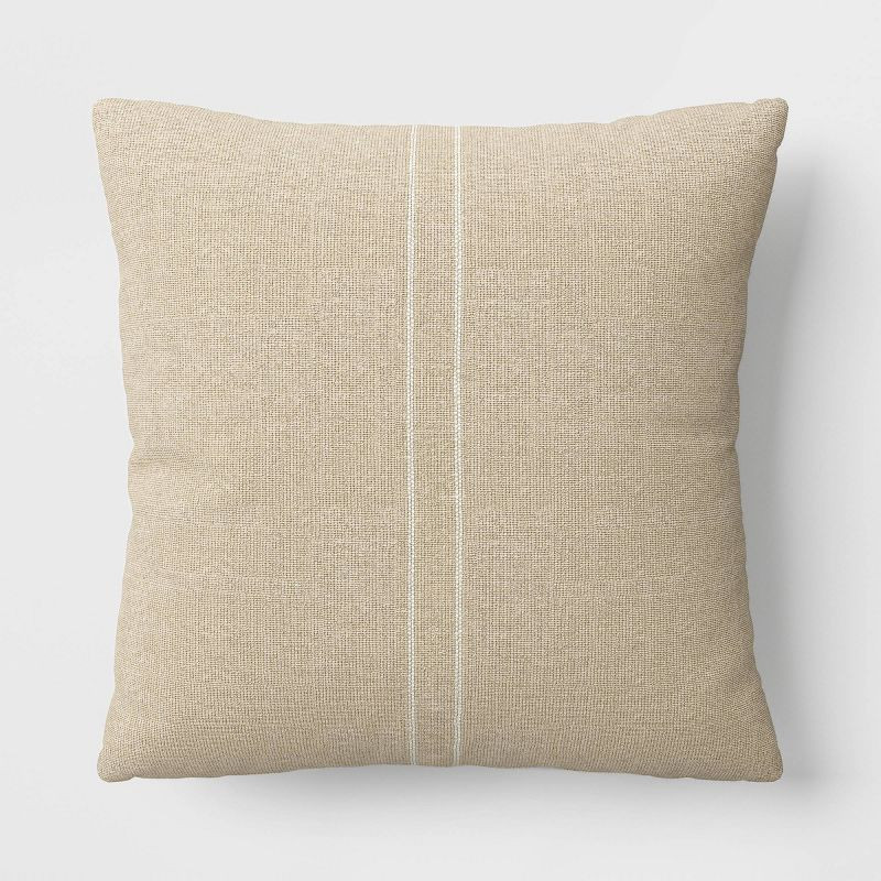 Textured Linen Striped Throw Pillow Neutral - Threshold™ | Target