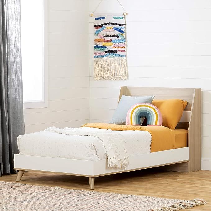 South Shore Yodi Complete Bed-Twin-Soft Elm and Pure White | Amazon (US)