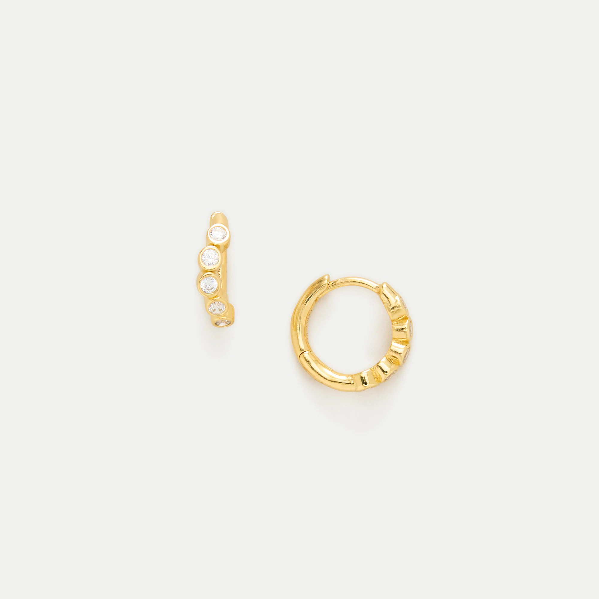18k gold vermeil cubic zirconia hoop earrings | J. Crew US