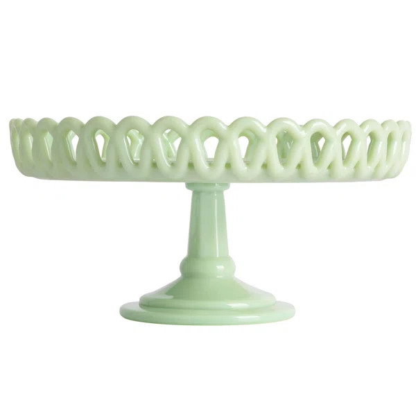 Martha Stewart Highbrook 8.5" Handmade Jadeite Glass Cake Stand | Wayfair North America