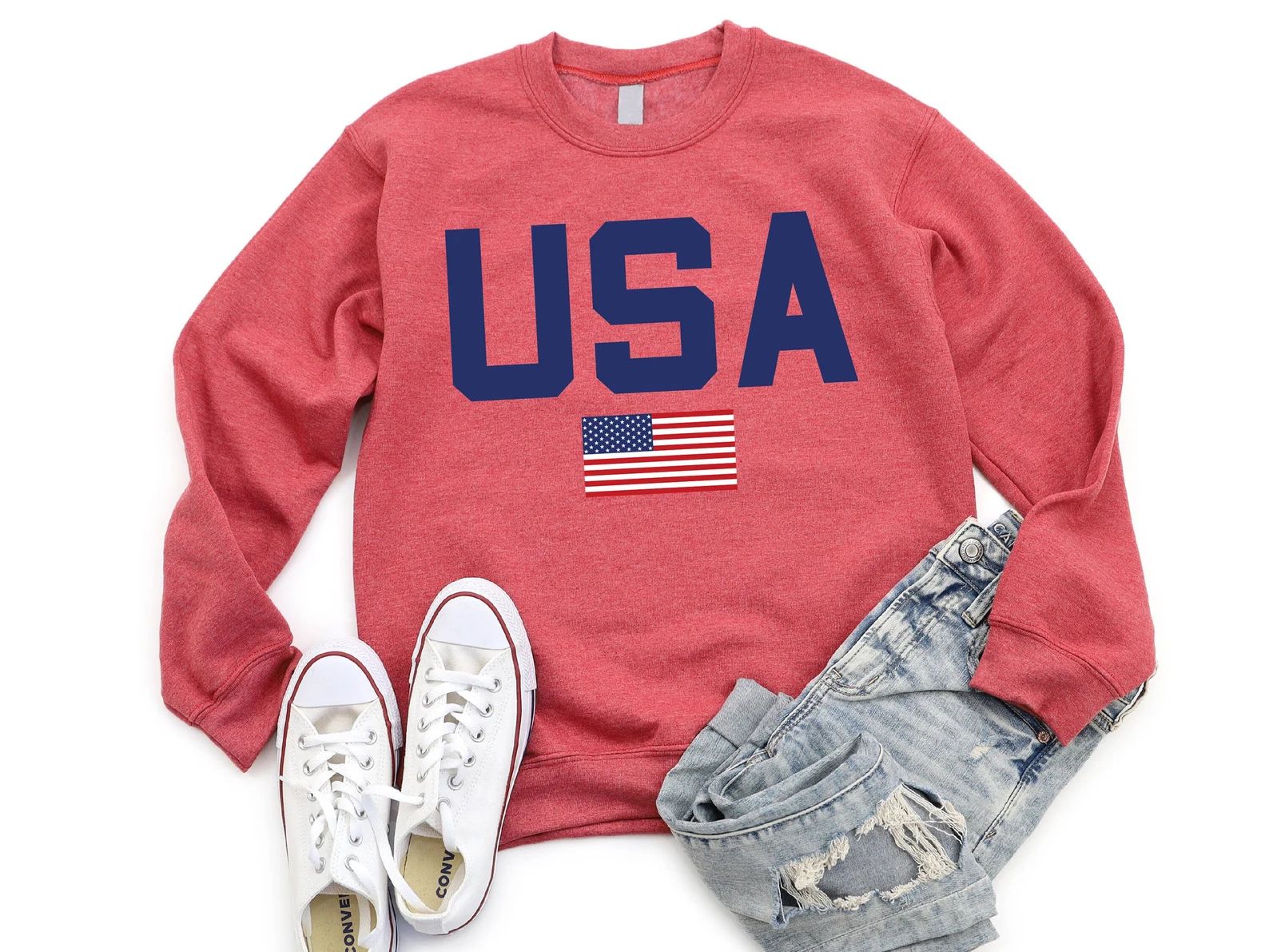 Womens USA Crewneck Sweatshirt, USA Shirt, America Sweatshirt, 4th of July Sweatshirt, Patriotic ... | Etsy (US)
