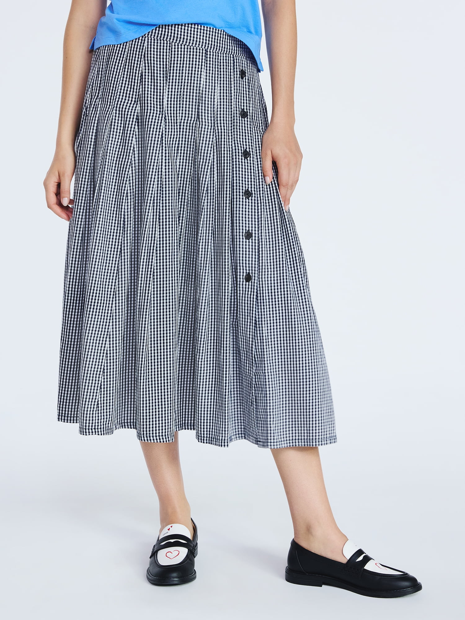 Free Assembly Women's and Women's Plus Pleated Cotton Maxi Skirt, Sizes XS-4X | Walmart (US)