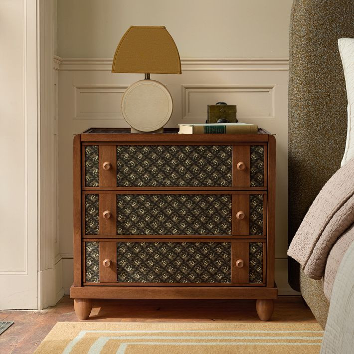 Pierce & Ward 3-Drawer Fabric Inlay Grand Nightstand (28") | West Elm (US)