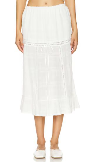 Valeria Midi Skirt in Ivory | Revolve Clothing (Global)