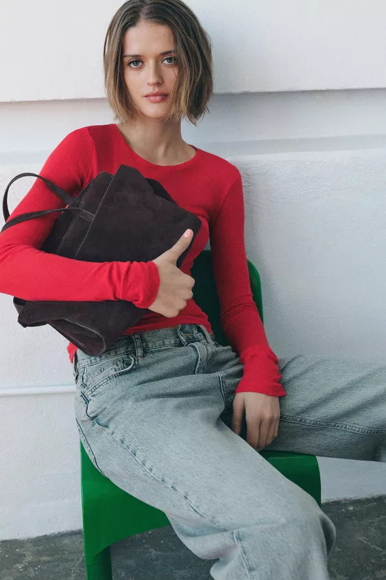 LEATHER CITY BAG | Zara UK