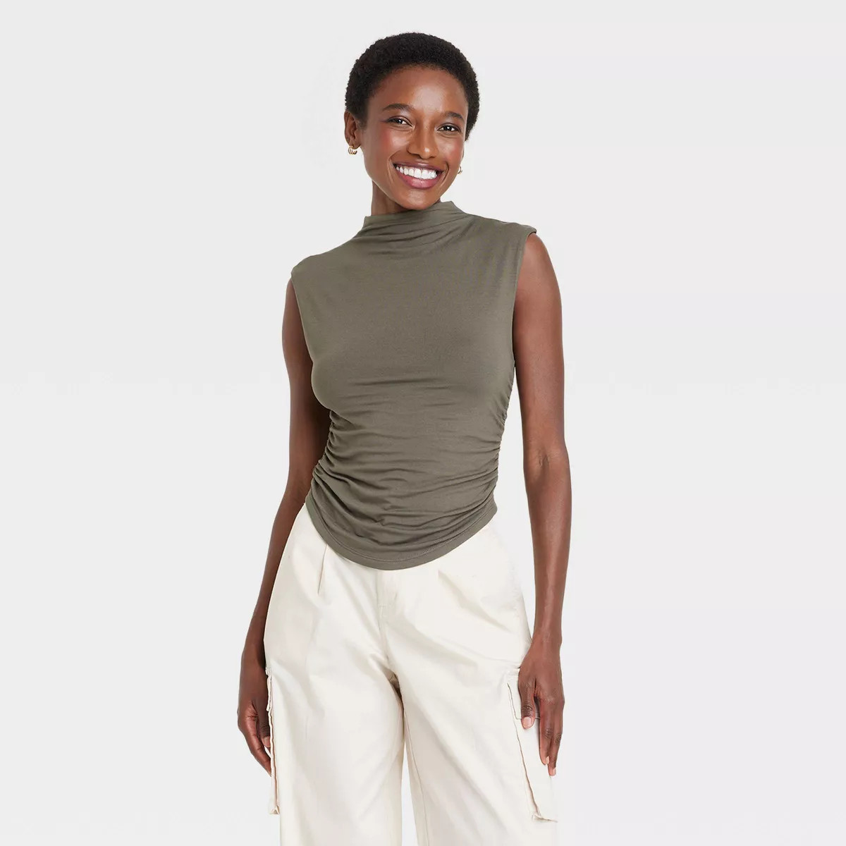 Women's Slim Fit Short Sleeve Mock Turtleneck T-Shirt - A New Day™ | Target