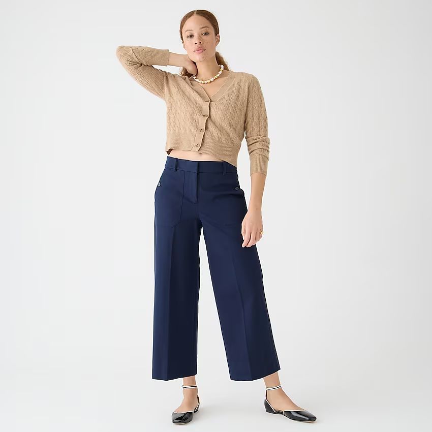 Wide-leg pant in bi-stretch cotton | J.Crew US